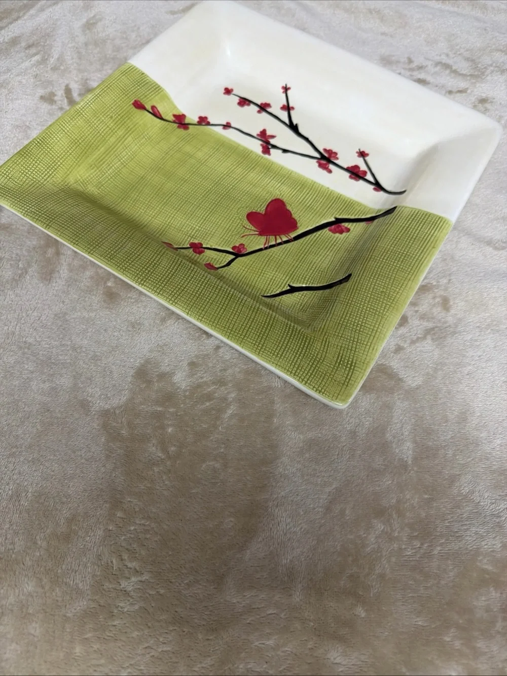 Pier 1 Vtg Sample Porcelain Square Ceramic Serving Plates - Set of 2
